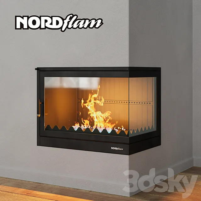 Corner fireplace Nordflam Torres (vray + corona) 3DSMax File