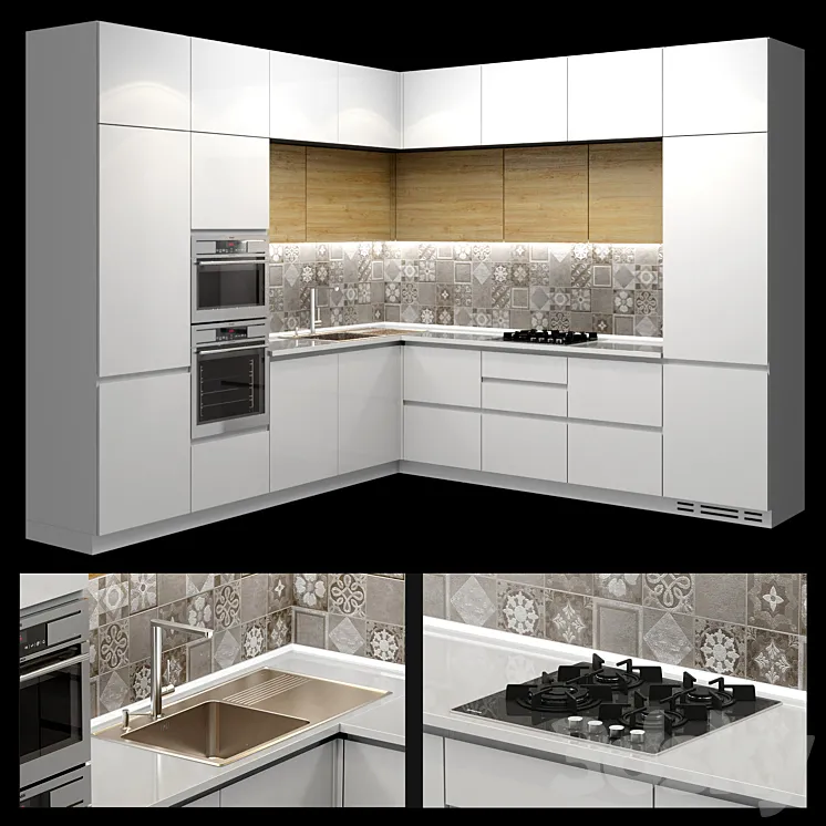 Corner kitchen 3DS Max