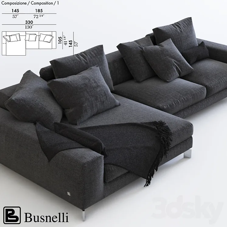 Corner sofa Busnelli 3DS Max