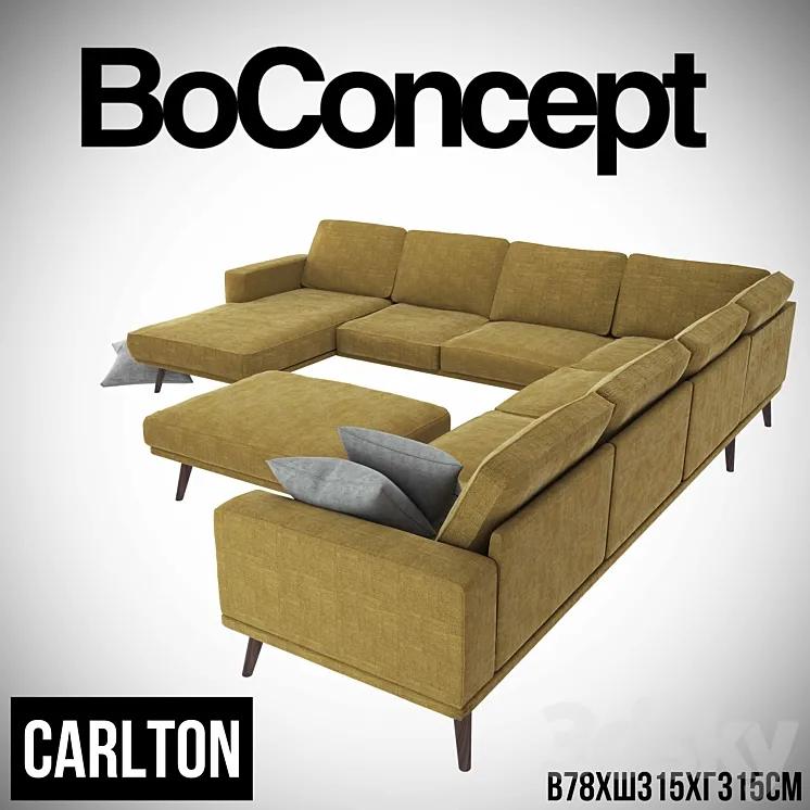 Corner sofa Carlton 3DS Max