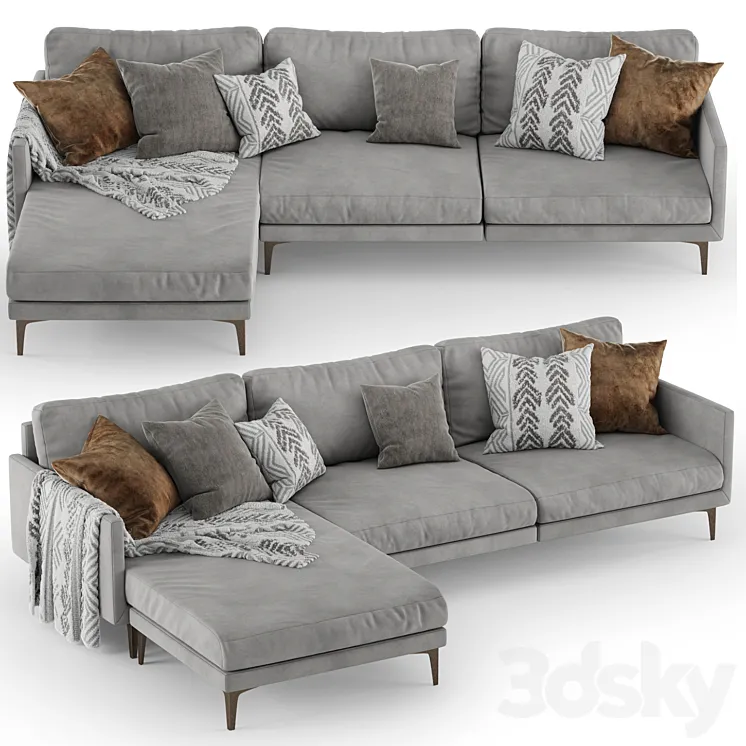 Corner sofa CENTQUATRE Duvivier Canapes 3DS Max Model
