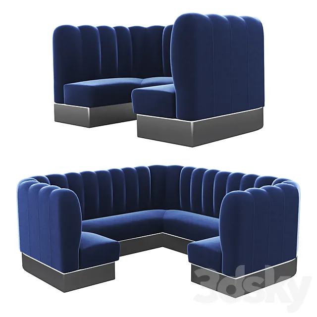 Corner sofa for restaurant cafe 3ds Max