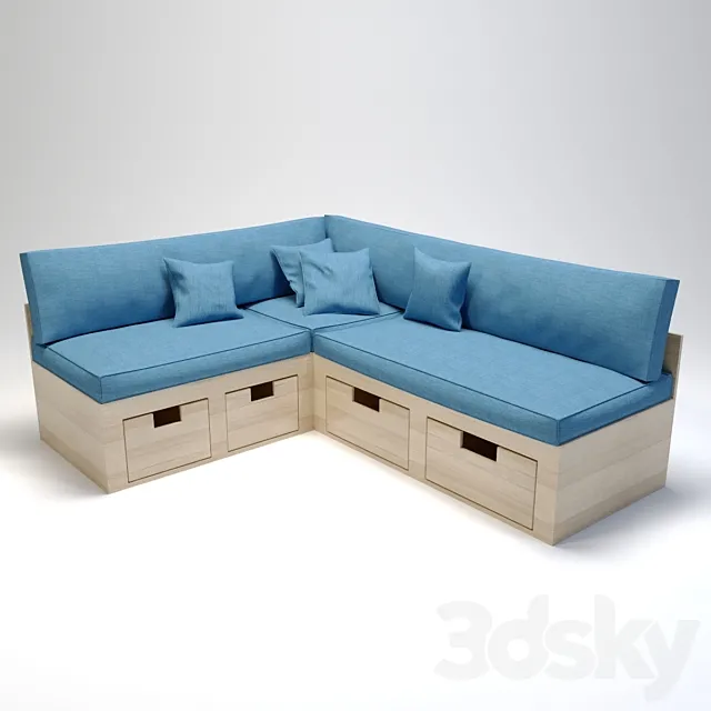 Corner sofa in the kitchen 3DSMax File