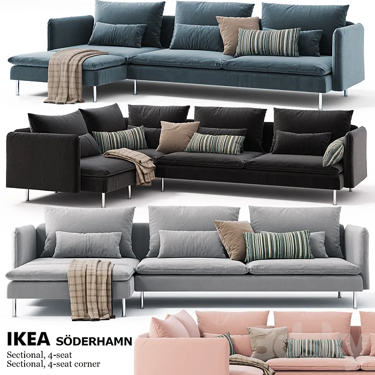 Corner sofas Ikea SODERHAMN Sectional 4-seat Sectional 4-seat corner 3DS Max