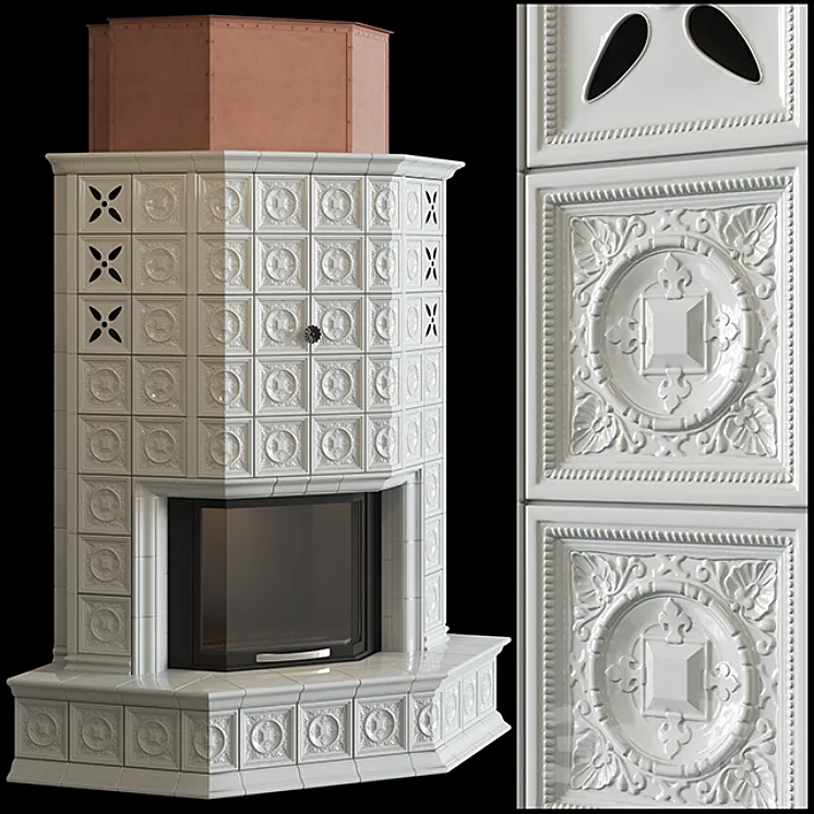 Corner stove with tiles 3DS Max Model