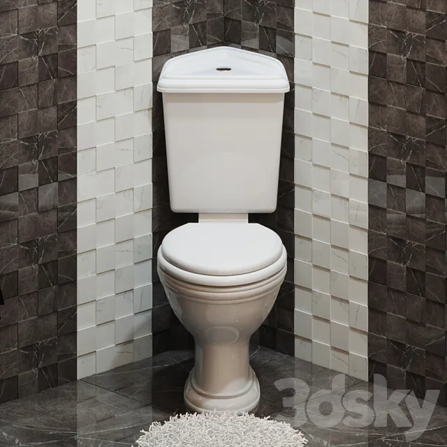 Corner toilet Heritage Dorchester PDW00 _ PDW04 3DSMax File