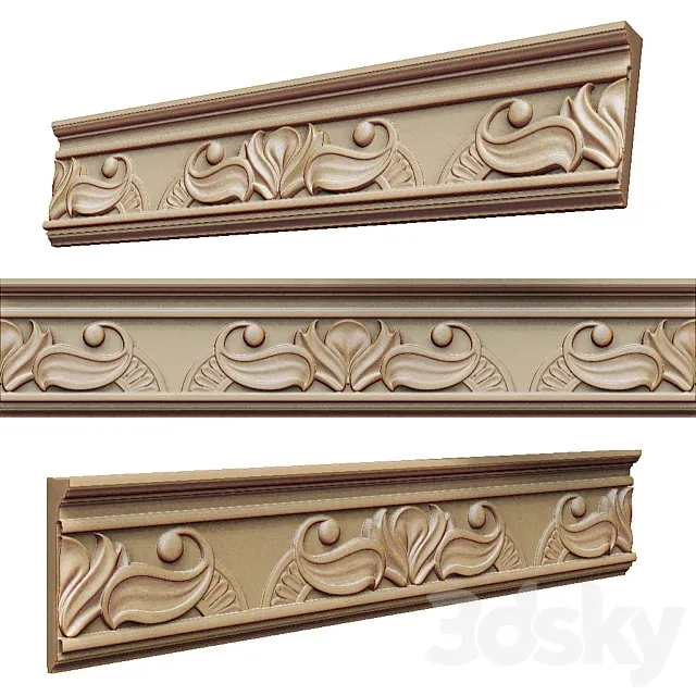 Cornice with ornament 3ds Max