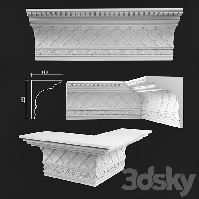 Cornices Daylight 3ds Max