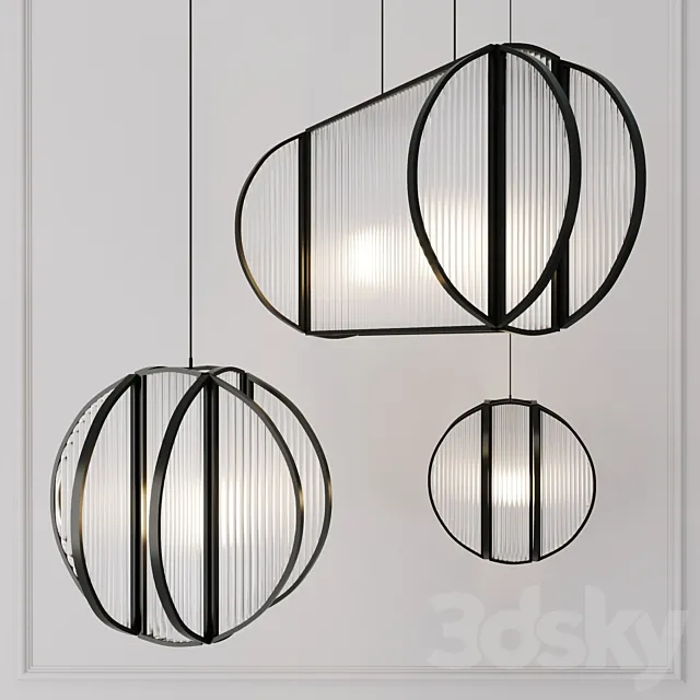 Corrugated glass chandelier 3DSMax File