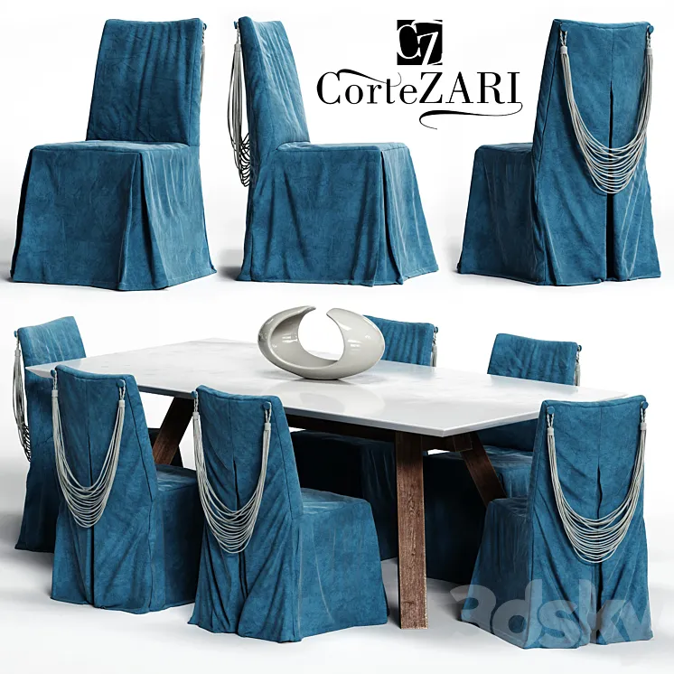 Corte ZARI Chair and SOHO Table 3DS Max
