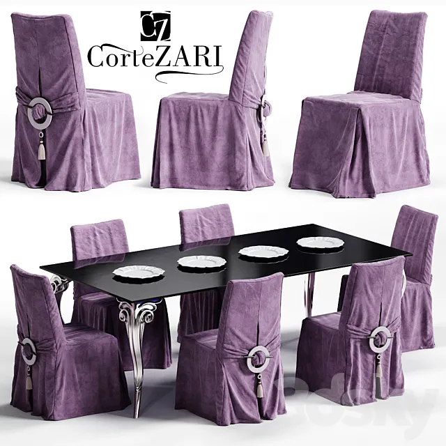 Corte ZARI Chair & ANTARES Table 3DS Max Model