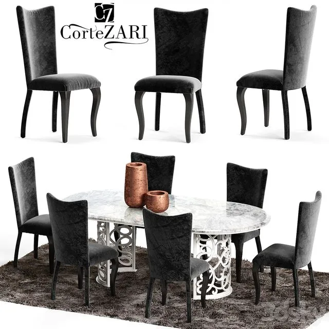 Corte Zari EVA Chair and FLORA Table 3dsMax Model
