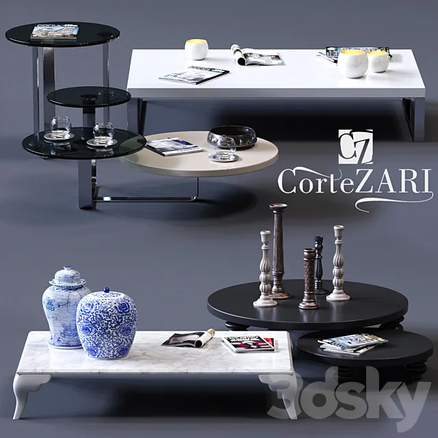 CorteZari Coffee Tables Set 3DS Max Model