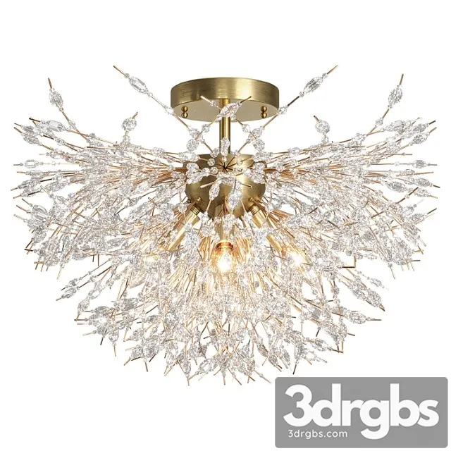 Coruscating beads semi flush ceiling light