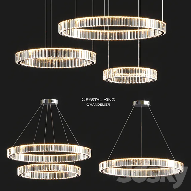 Corynn Crystal Ring Chandelier 3ds Max