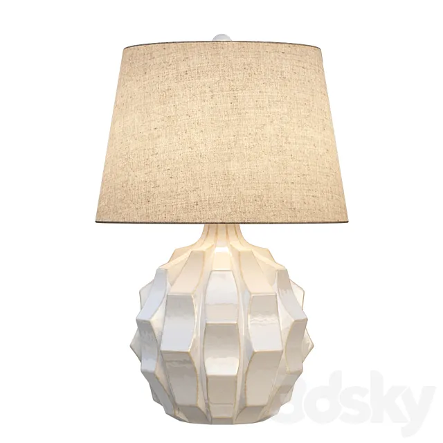 Cosgrove Mid-Century White Ceramic Table Lamp 3ds Max