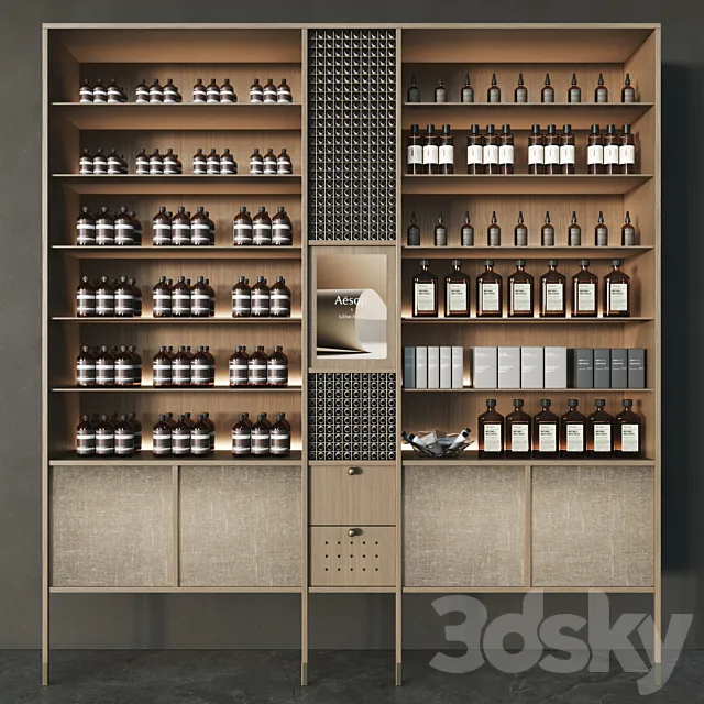 Cosmetic set with chest of drawers and shelves 3DS Max Model