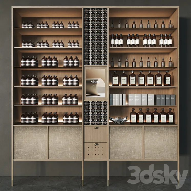 Cosmetic set with chest of drawers and shelves 3DS Max