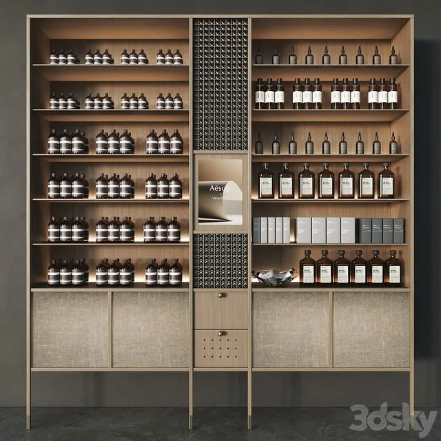 Cosmetic set with chest of drawers and shelves 3dsMax Model