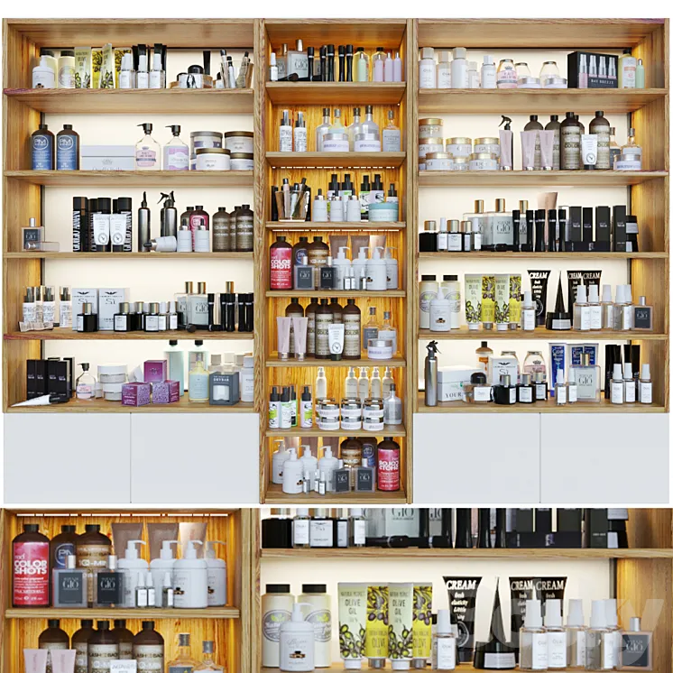 Cosmetics rack. Beauty salon cosmetology 3DS Max