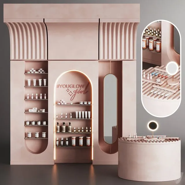 Cosmetics set in pink 3dsMax Model