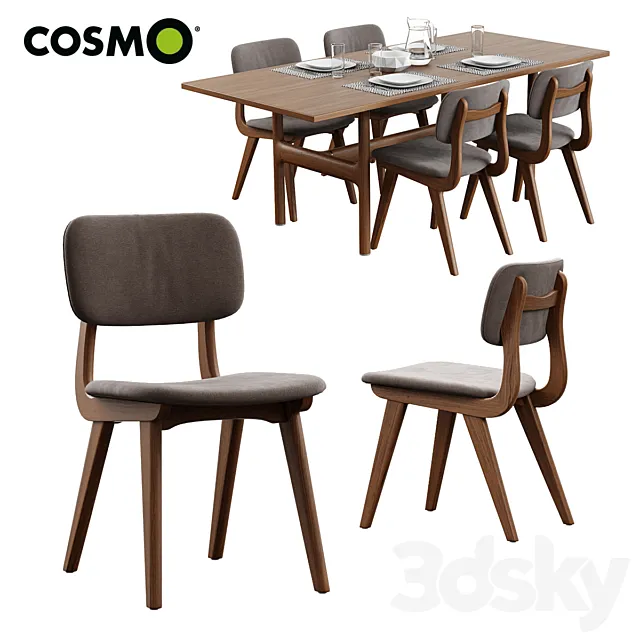 Cosmo _ Trestle Table + Civil Chair 3DS Max Model