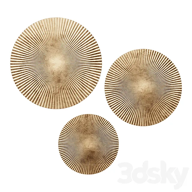 CosmoLiving Wall Panel By Cosmopolitan Wood Contemporary Wall Decor – Set Of 3 – Gold – 24″ X 24″ 3ds Max