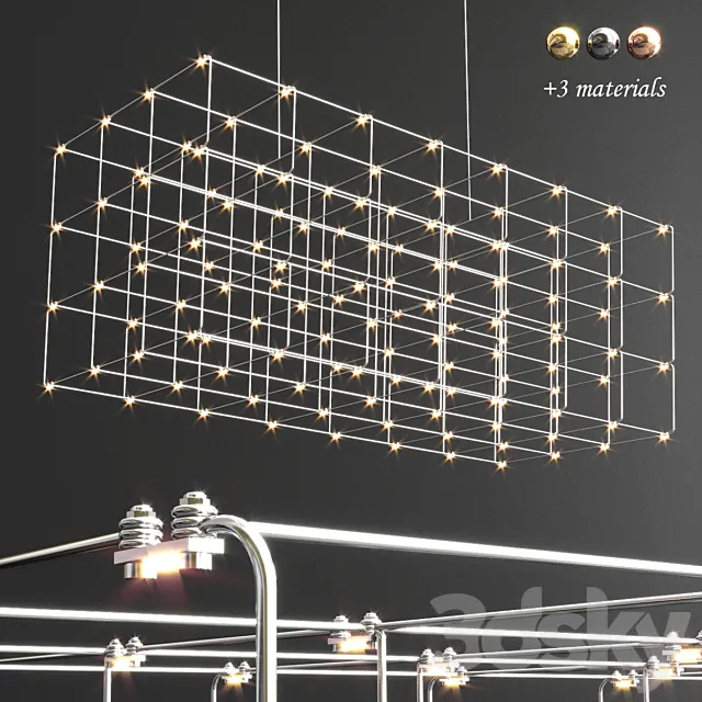 Cosmos Square Quasar Chandelier 3DS Max Model
