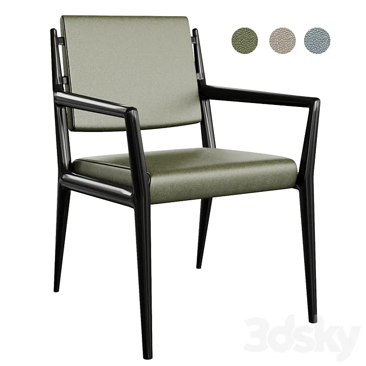Côte table chair with armrests from the American factory Holly Hunt 3DS Max Model