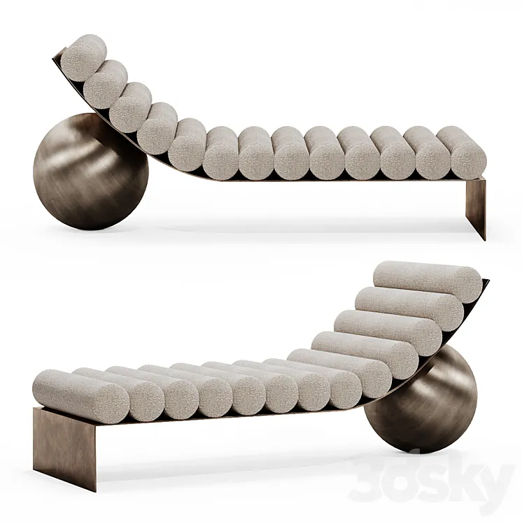 Couch \/ Anna Karlin – Curved chaise 3DS Max Model