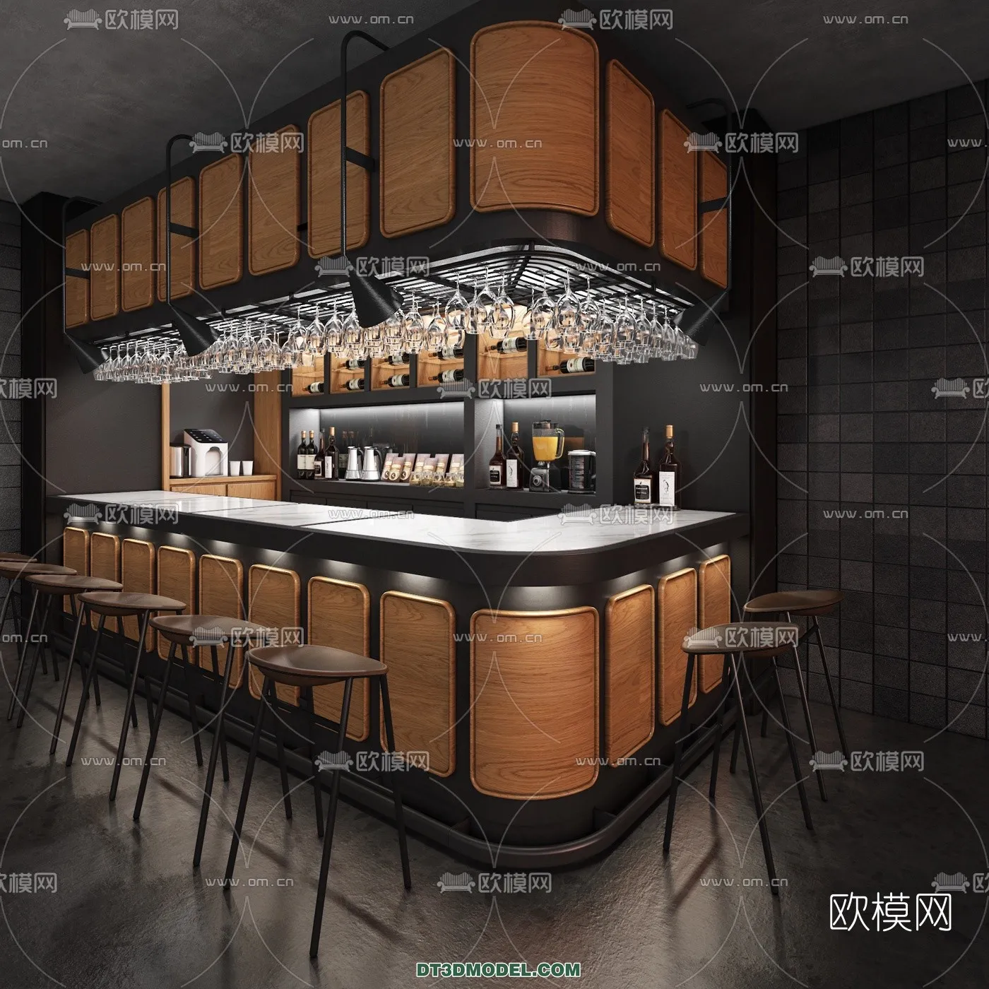 Counter – Bar – Interior Design 3D Model – 003