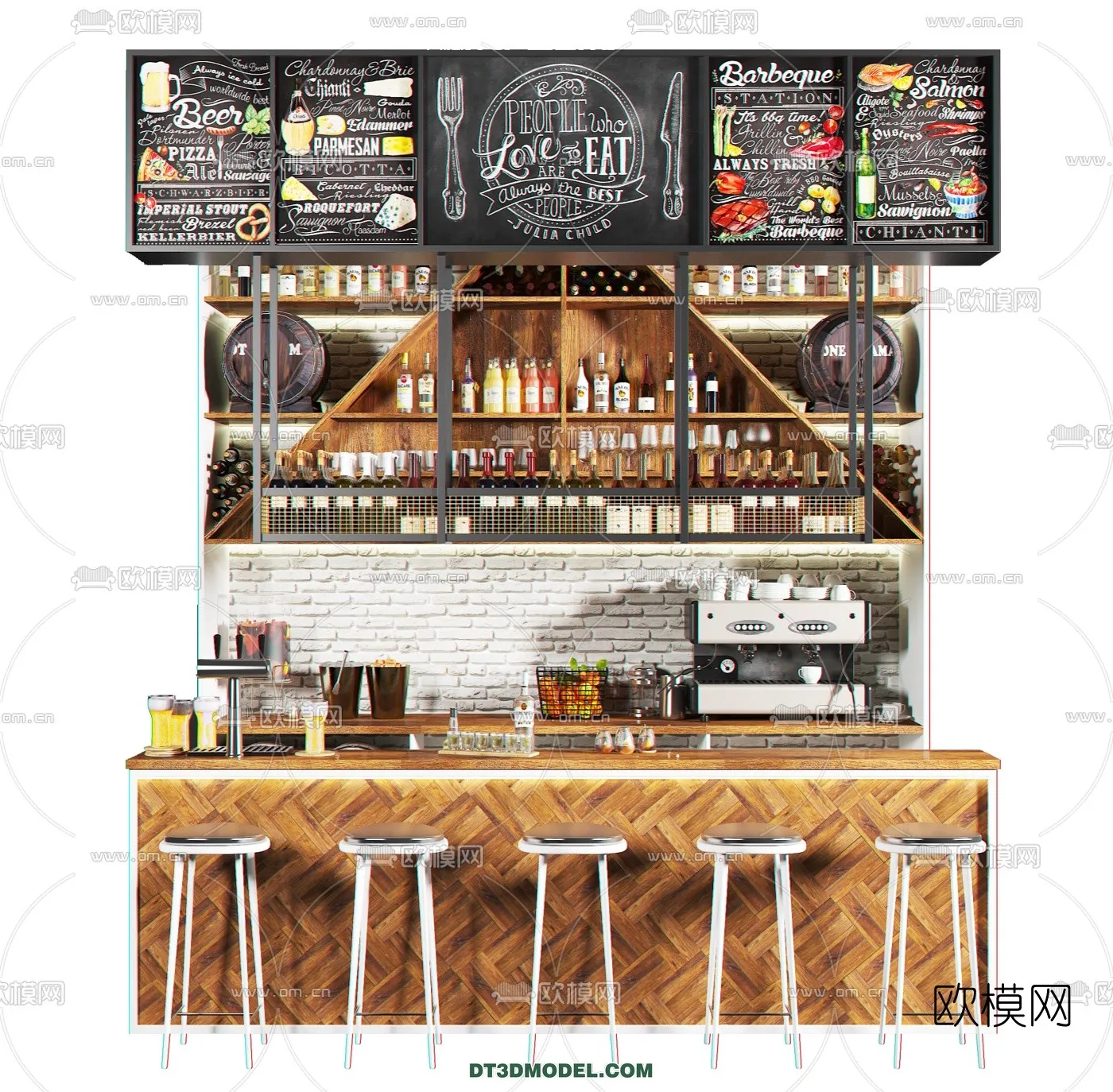 Counter – Bar – Interior Design 3D Model – 008