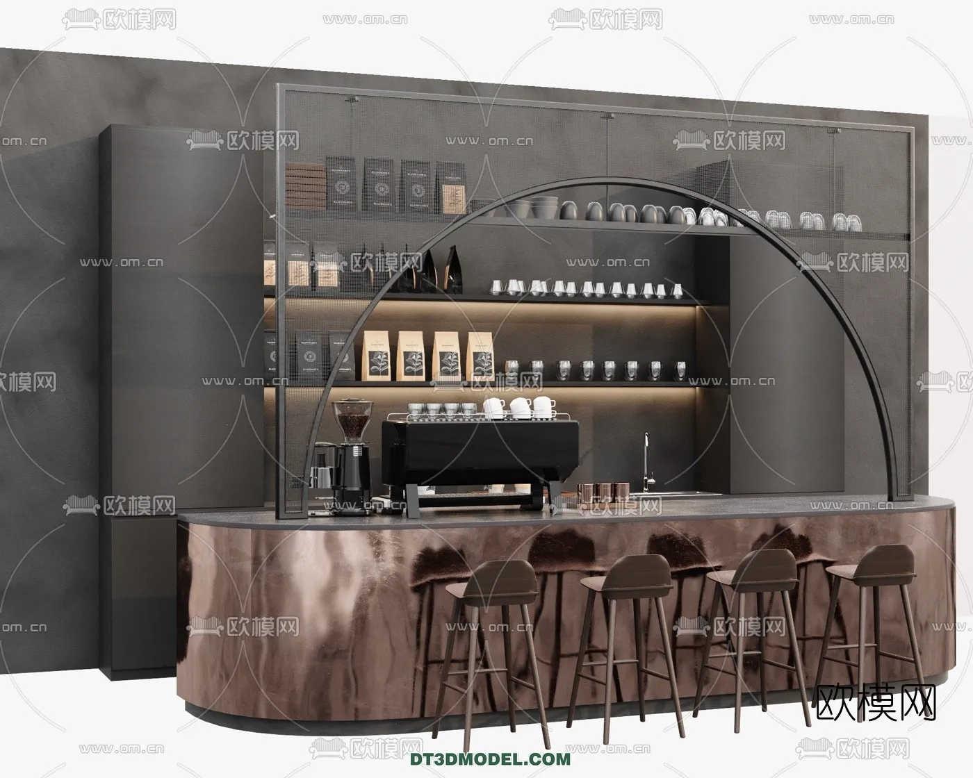 Counter – Bar – Interior Design 3D Model – 011