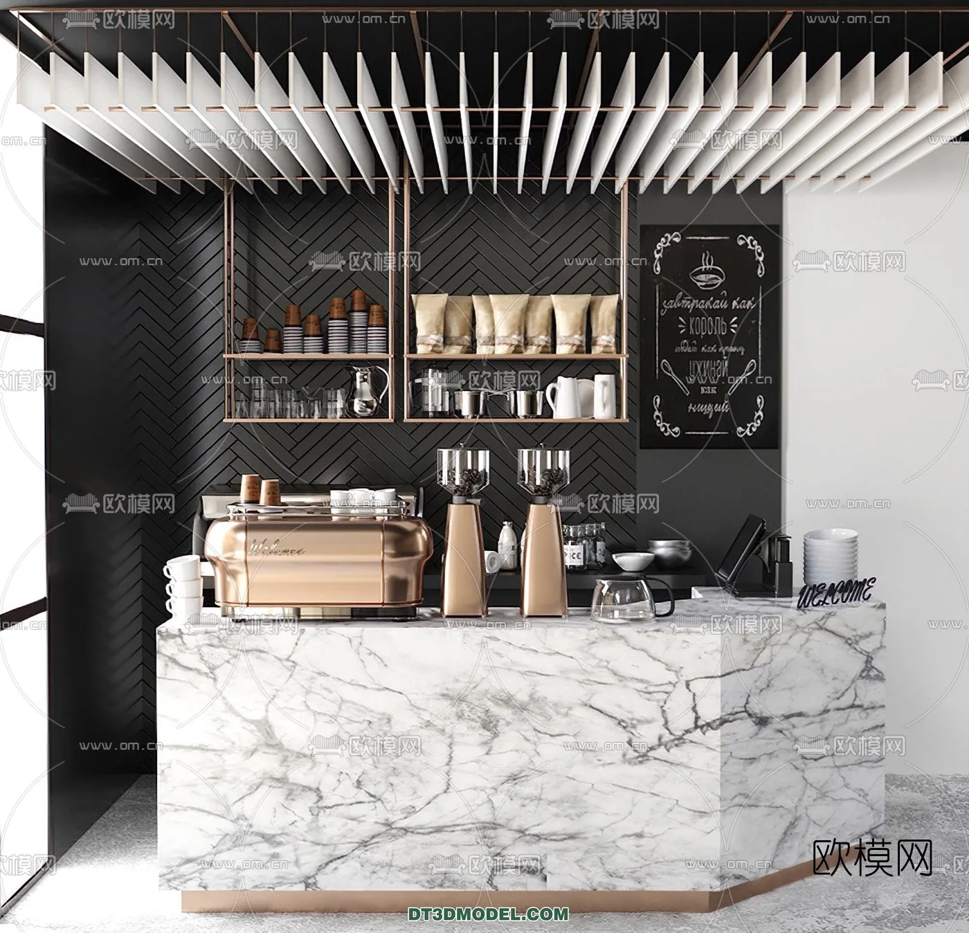 Counter – Bar – Interior Design 3D Model – 012