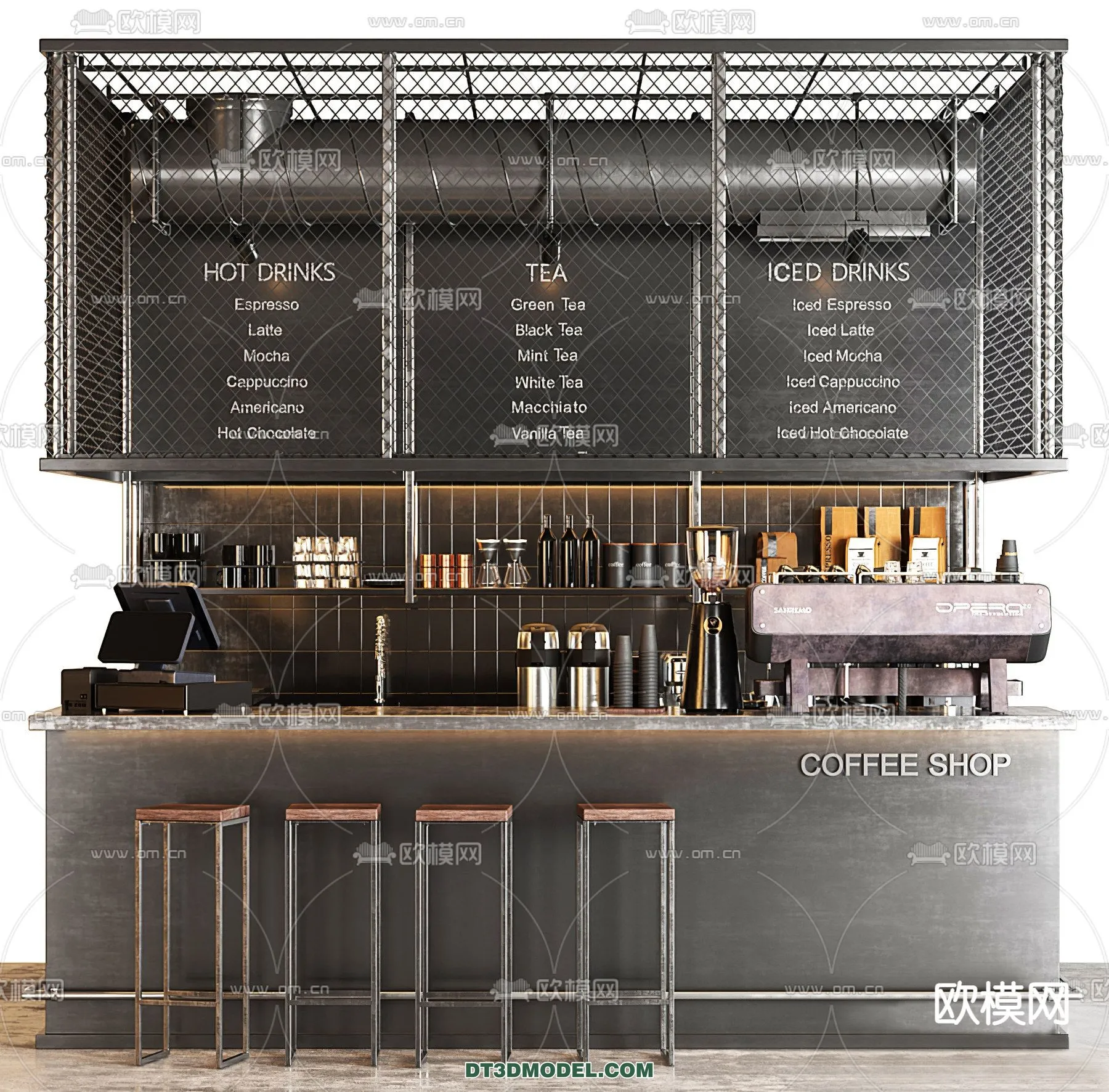 Counter – Bar – Interior Design 3D Model – 015