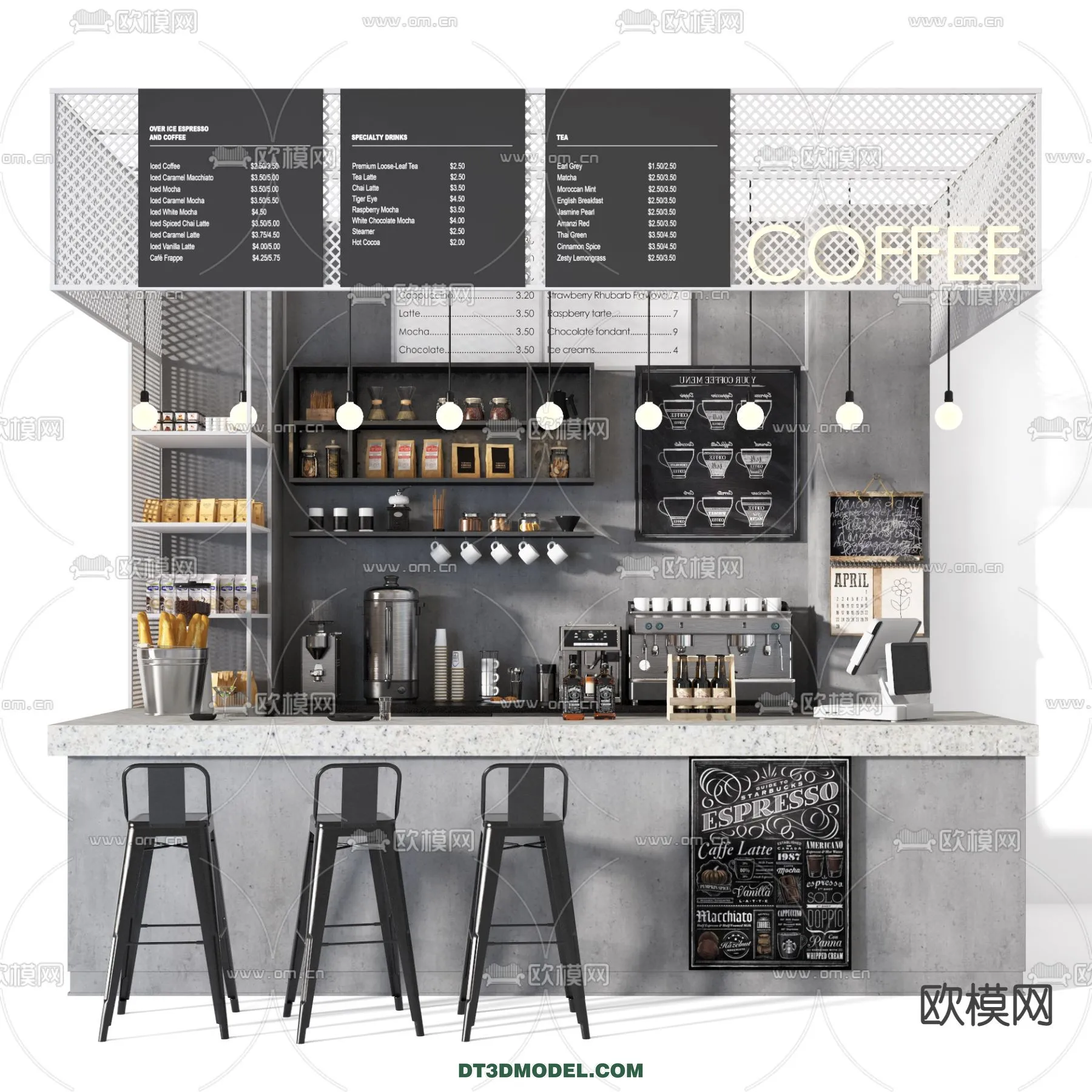 Counter – Bar – Interior Design 3D Model – 016