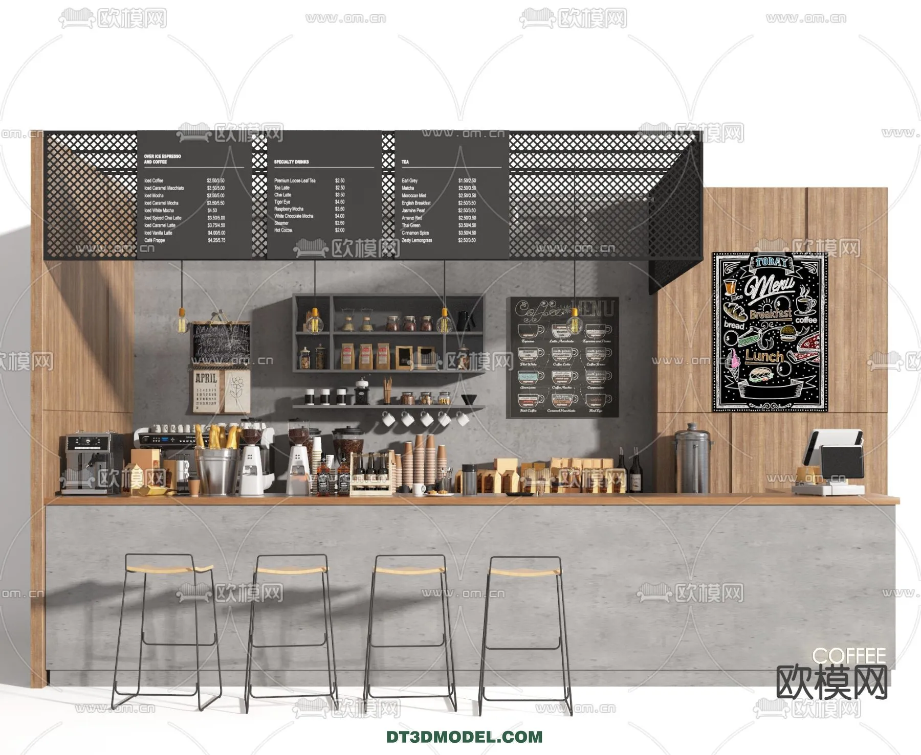 Counter – Bar – Interior Design 3D Model – 018