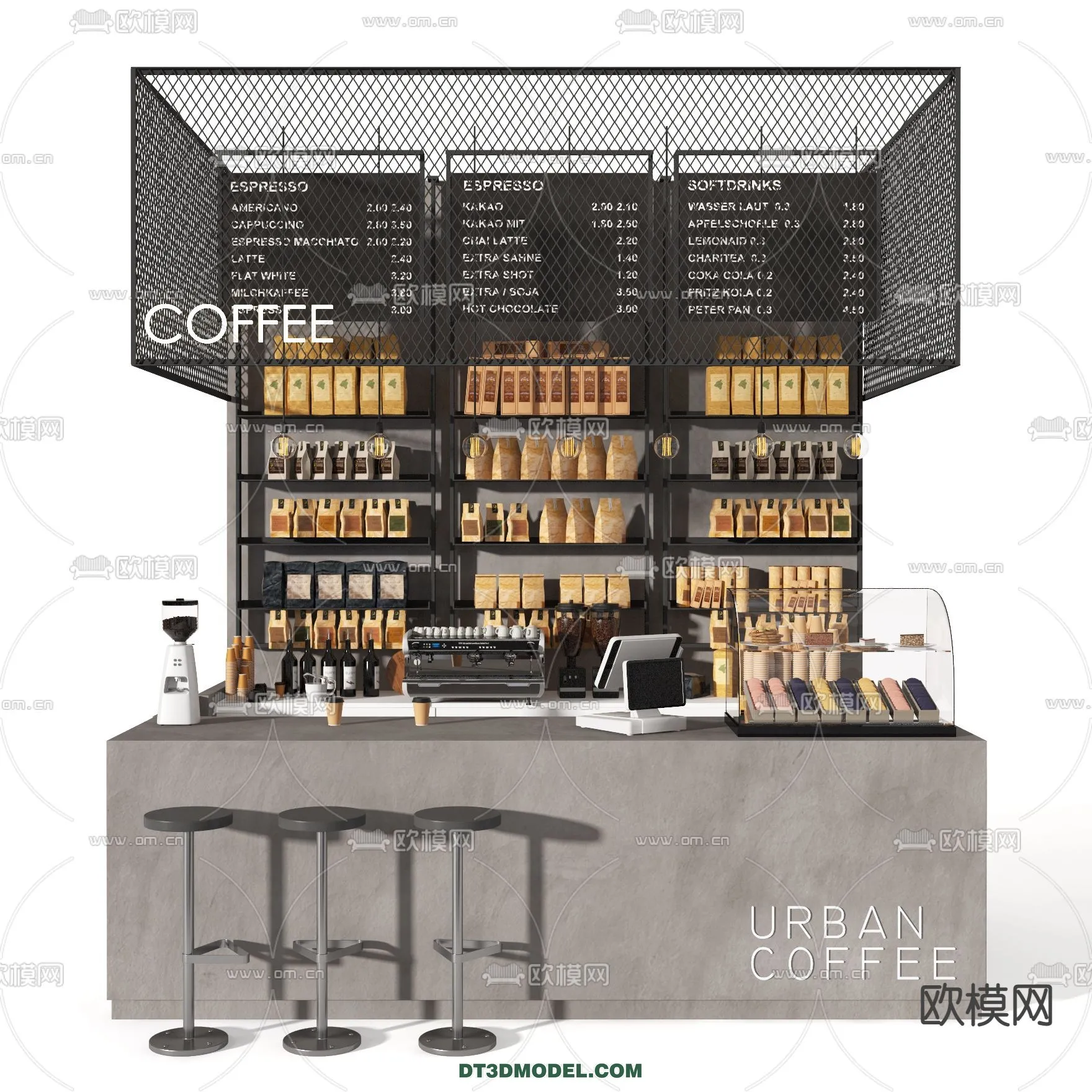 Counter – Bar – Interior Design 3D Model – 019