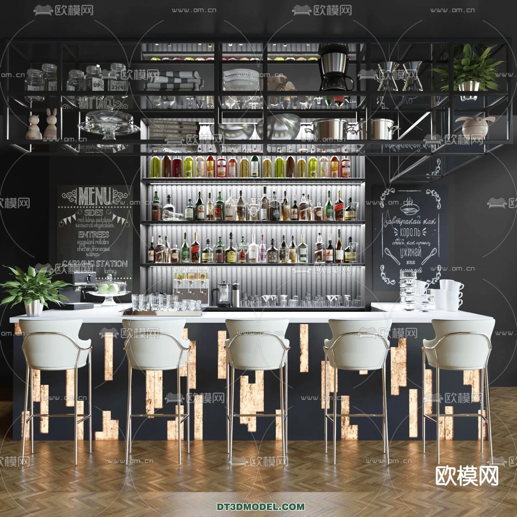 Counter – Bar – Interior Design 3D Model – 023