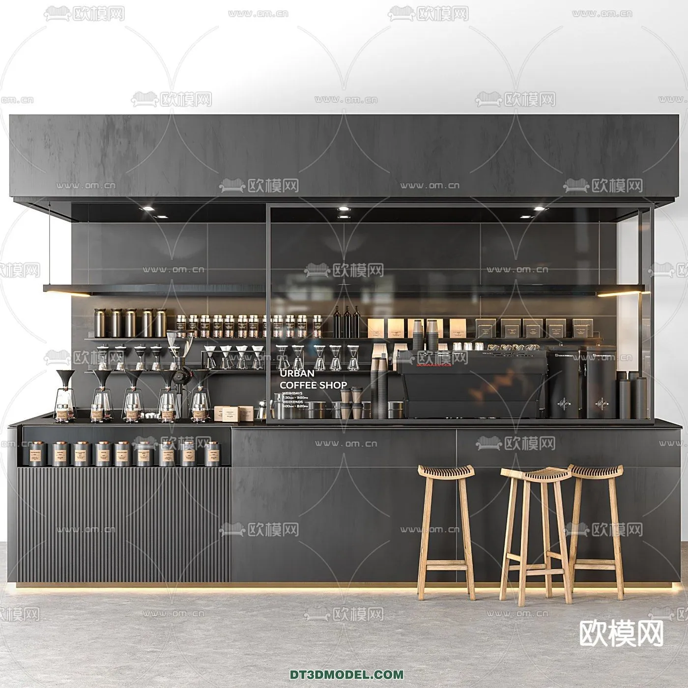 Counter – Bar – Interior Design 3D Model – 028