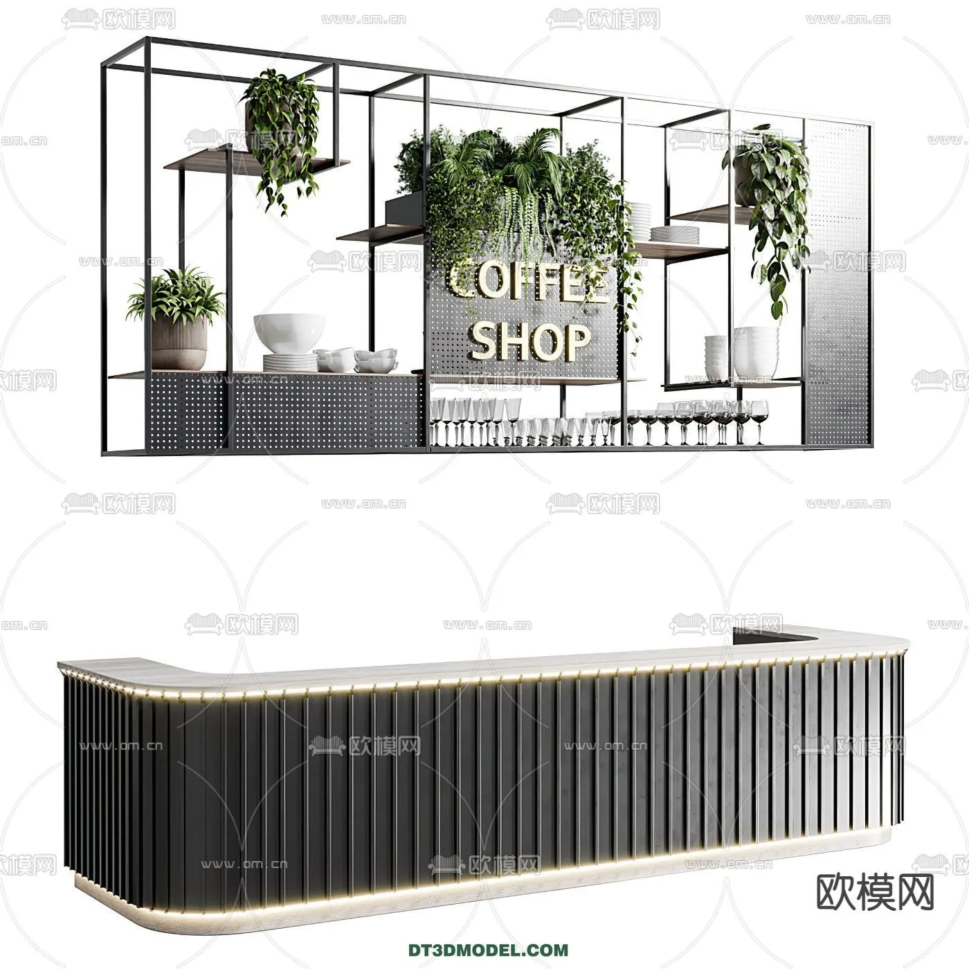 Counter – Bar – Interior Design 3D Model – 031