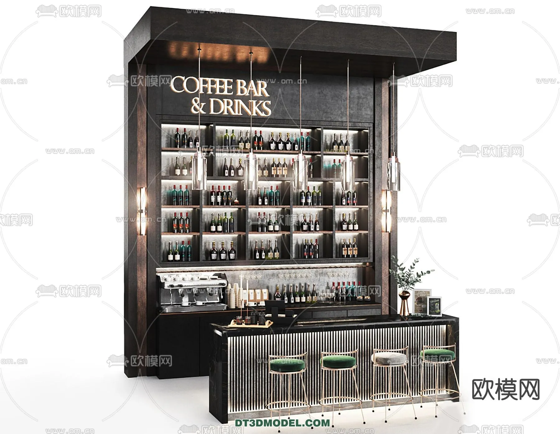 Counter – Bar – Interior Design 3D Model – 041