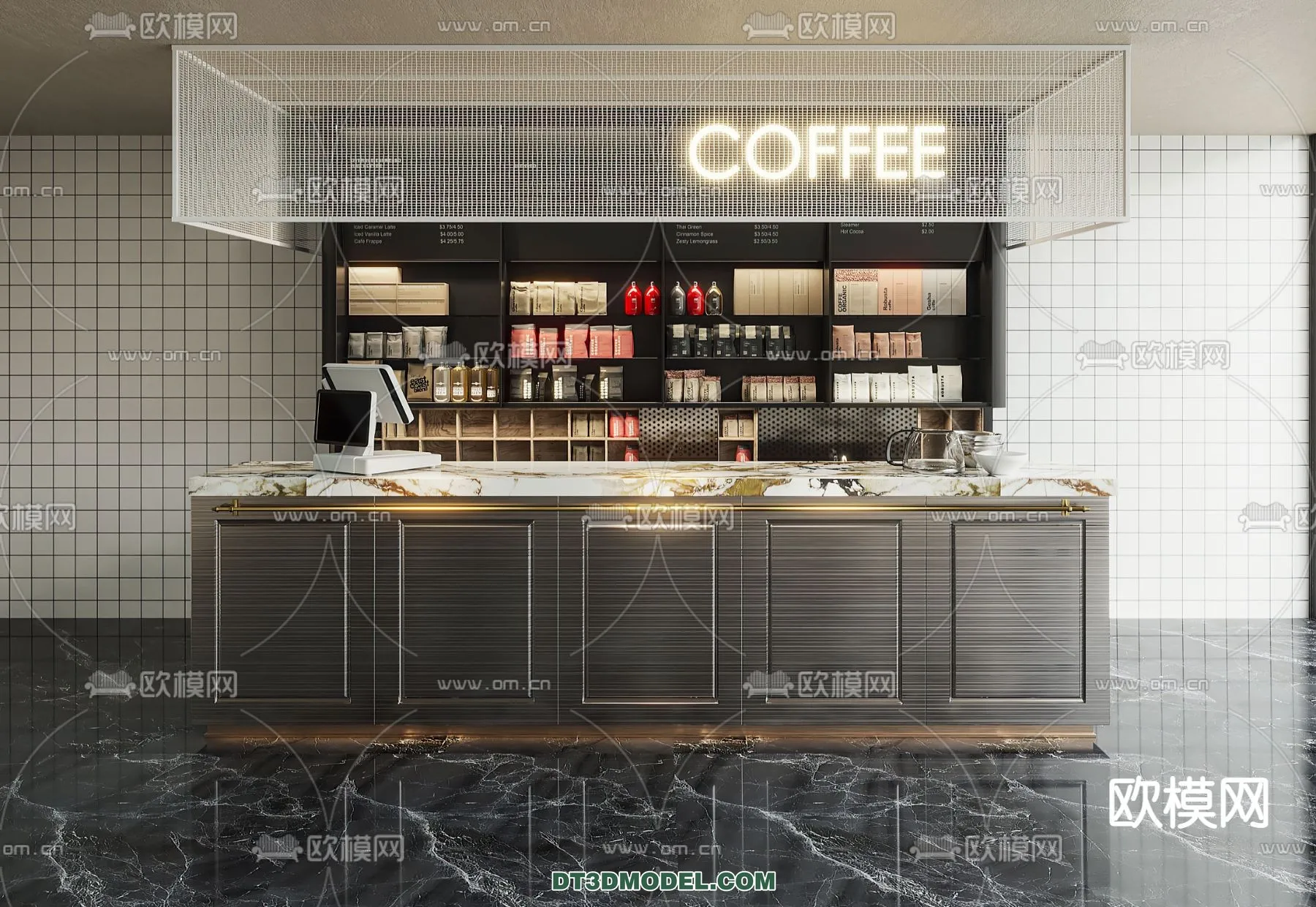 Counter – Bar – Interior Design 3D Model – 046