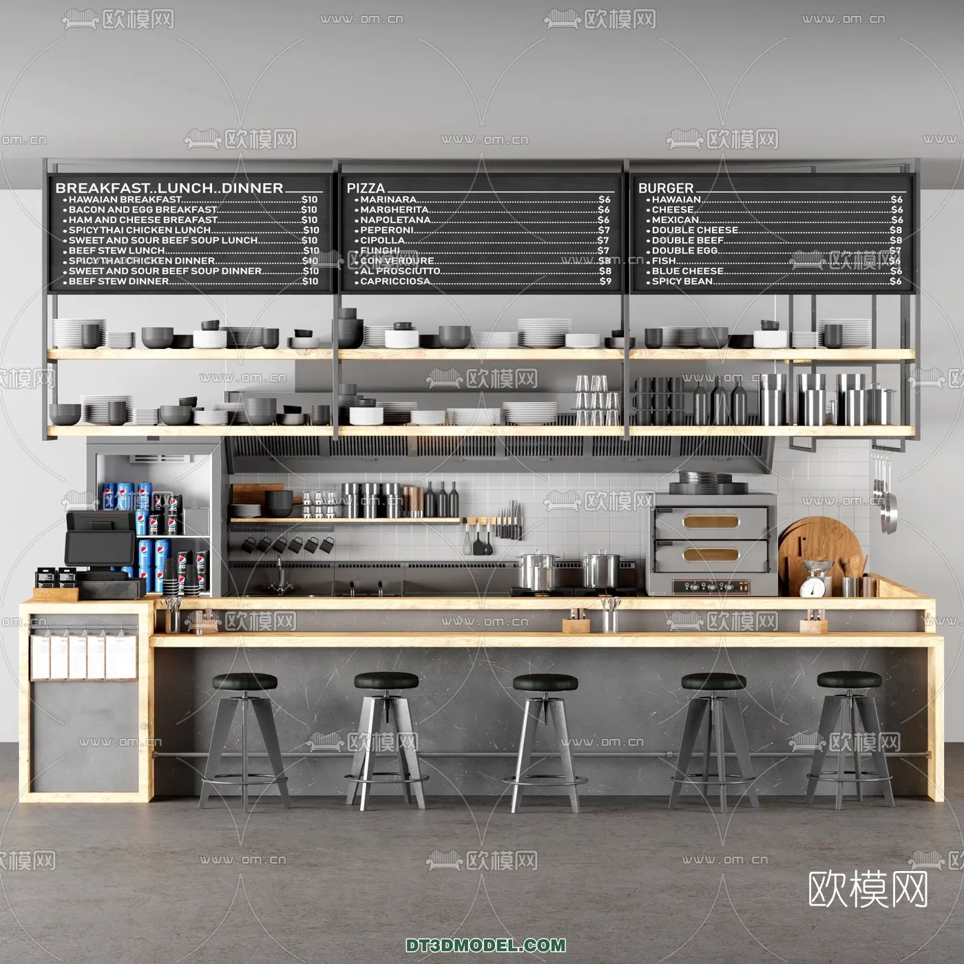 Counter – Bar – Interior Design 3D Model – 051