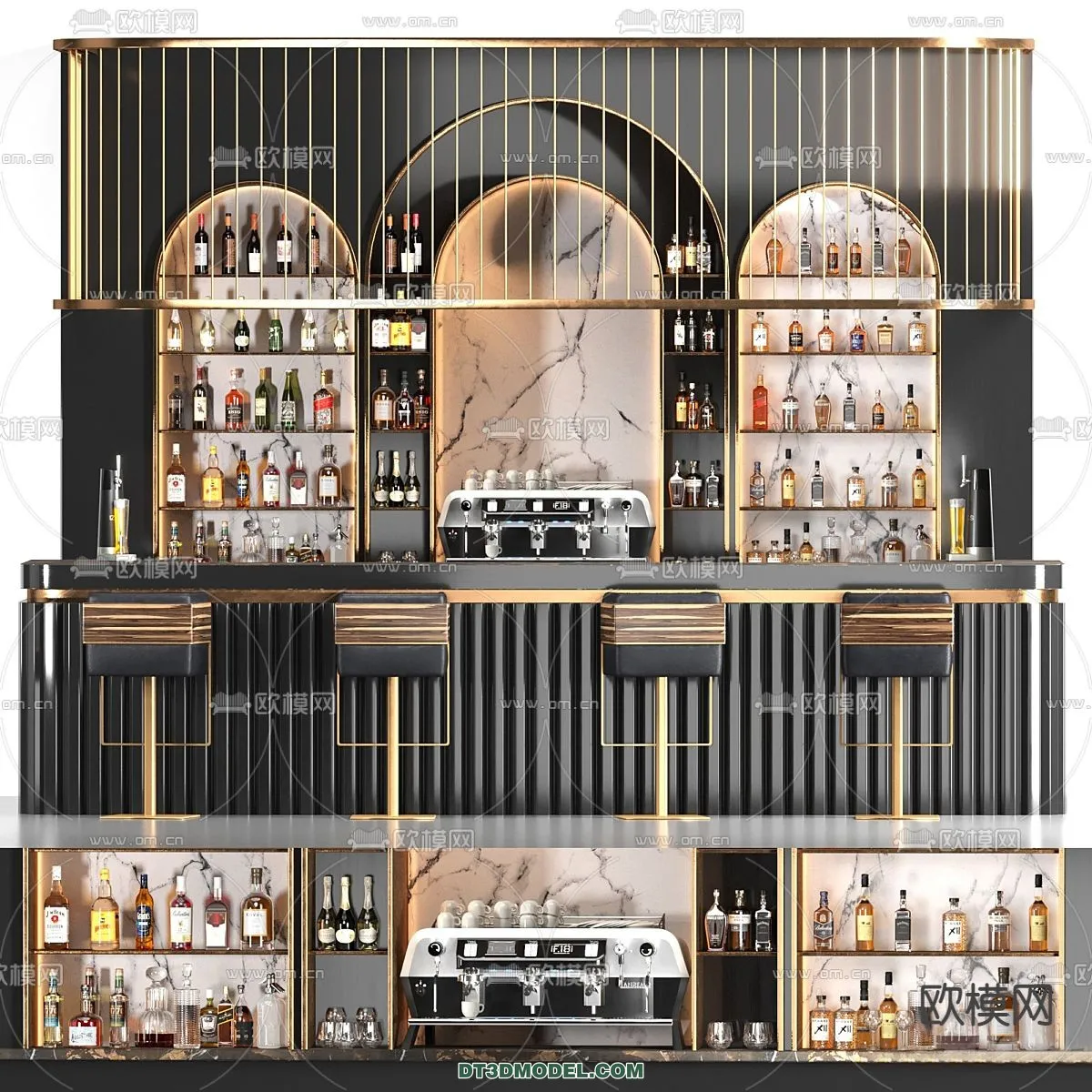 Counter – Bar – Interior Design 3D Model – 058