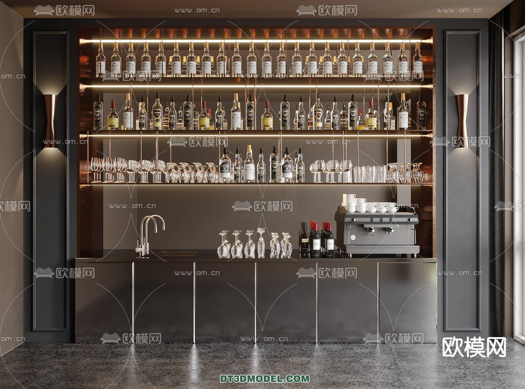 Counter – Bar – Interior Design 3D Model – 067