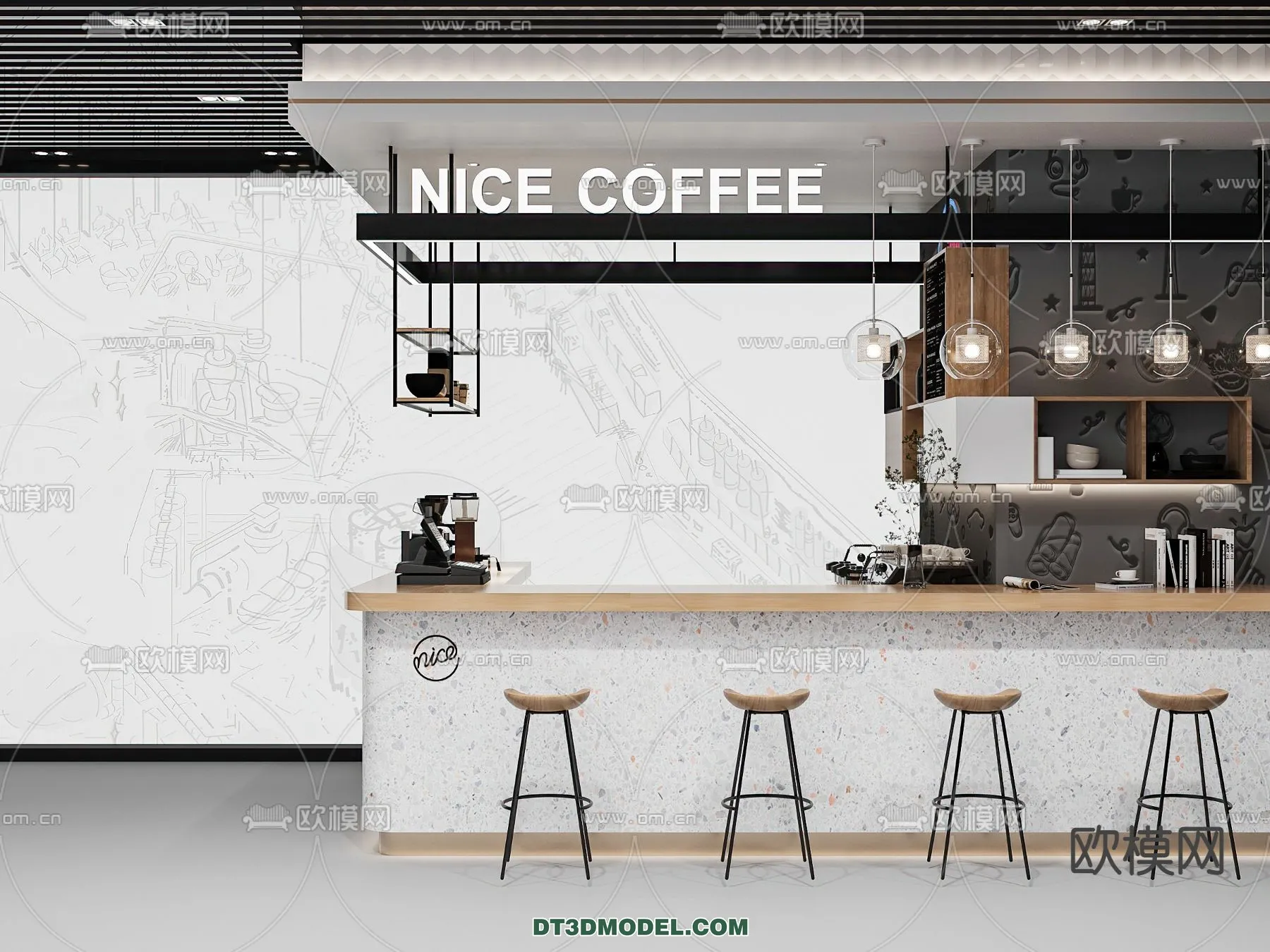 Counter – Bar – Interior Design 3D Model – 068