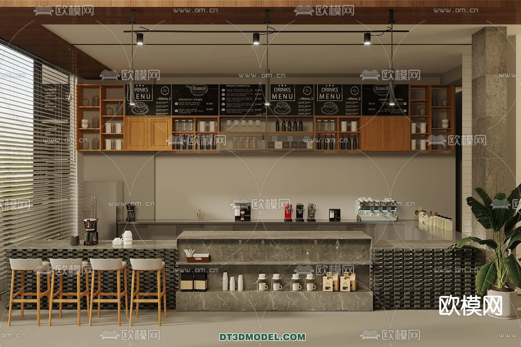 Counter – Bar – Interior Design 3D Model – 079