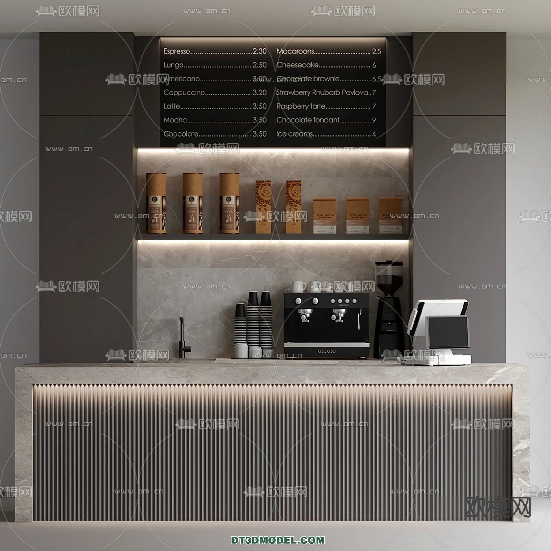 Counter – Bar – Interior Design 3D Model – 085