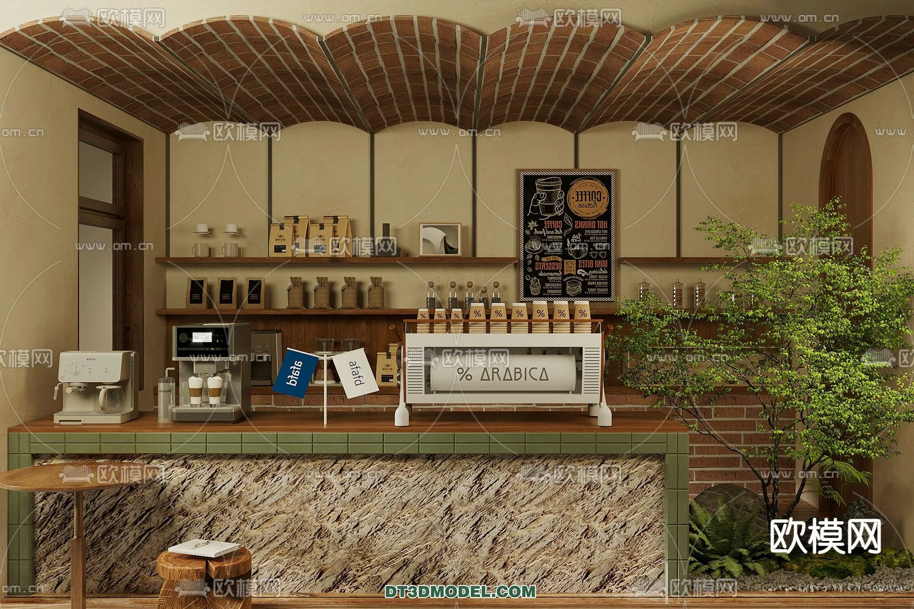 Counter – Bar – Interior Design 3D Model – 088